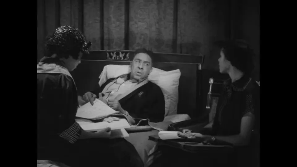 Miss Hall hand-delivering reports: an office routine becomes a scene of power transfer