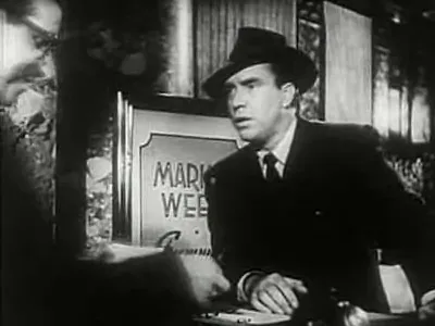 Edmond O'Brien as Frank Bigelow, arriving in San Francisco