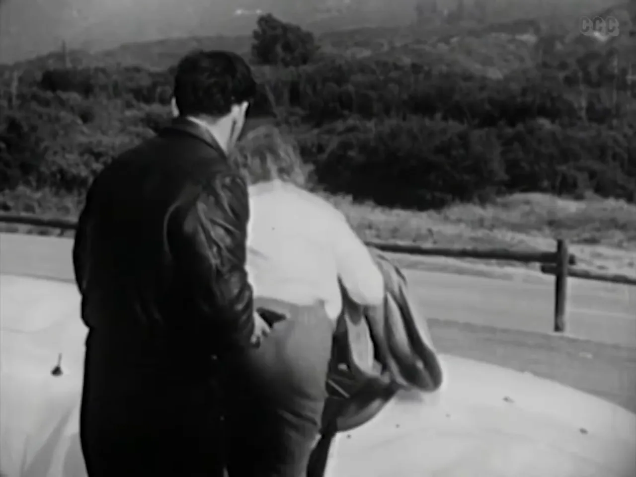 The kidnapping begins; Frank forces Connie into his car