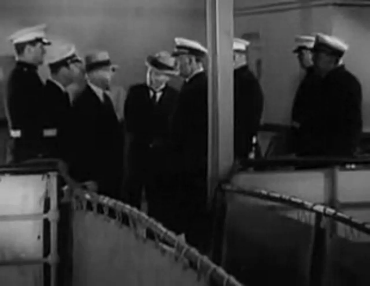Enduring image: the captain is discussed while the ship’s fate hangs in balance